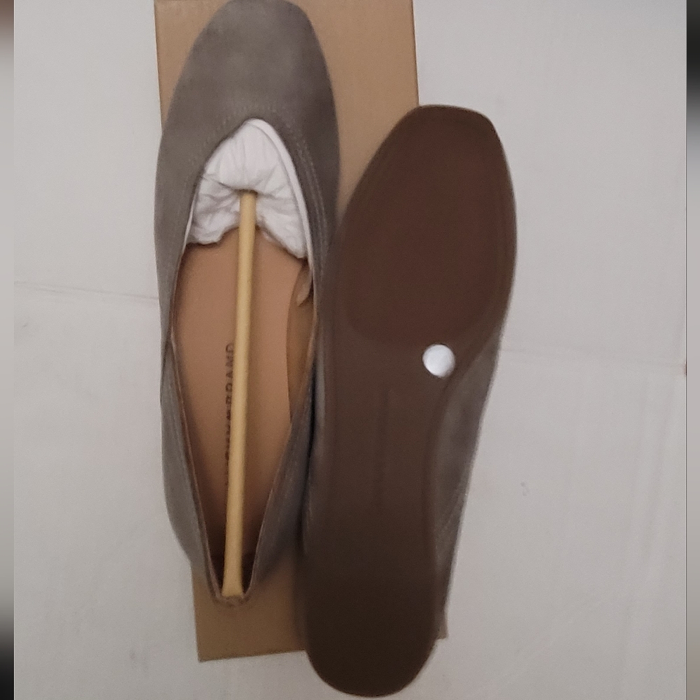 Lucky Brand Alba Flats Leather Titanium Hard Rock 7M - Picture 8 of 10